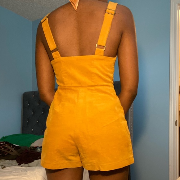 Corduroy Yellow Romper - Picture 3 of 6
